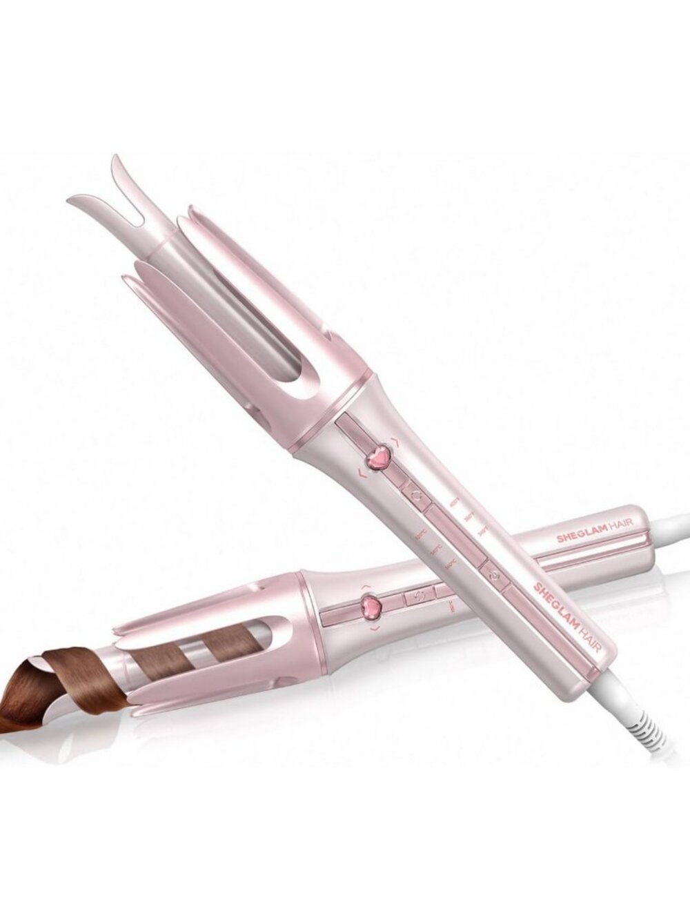 Automatic Pink Curling Iron for Effortless Curls - One-Touch Instant Curler Gift